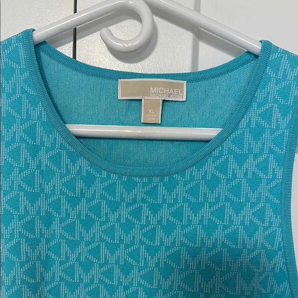 Michael Kors Blue Halter Sheath Mini Dress - Picture 5 of 9